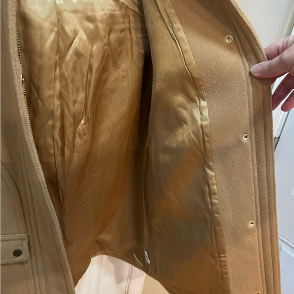 J Crew Womens Vail Faux Fur Trim Hooded Parka Coat Wool Blend J6178 Size 4 Petit - Picture 5 of 16